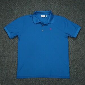 Fjallraven Shirt Mens Large Blue Crowley Pique Short Sleeve Lightweight